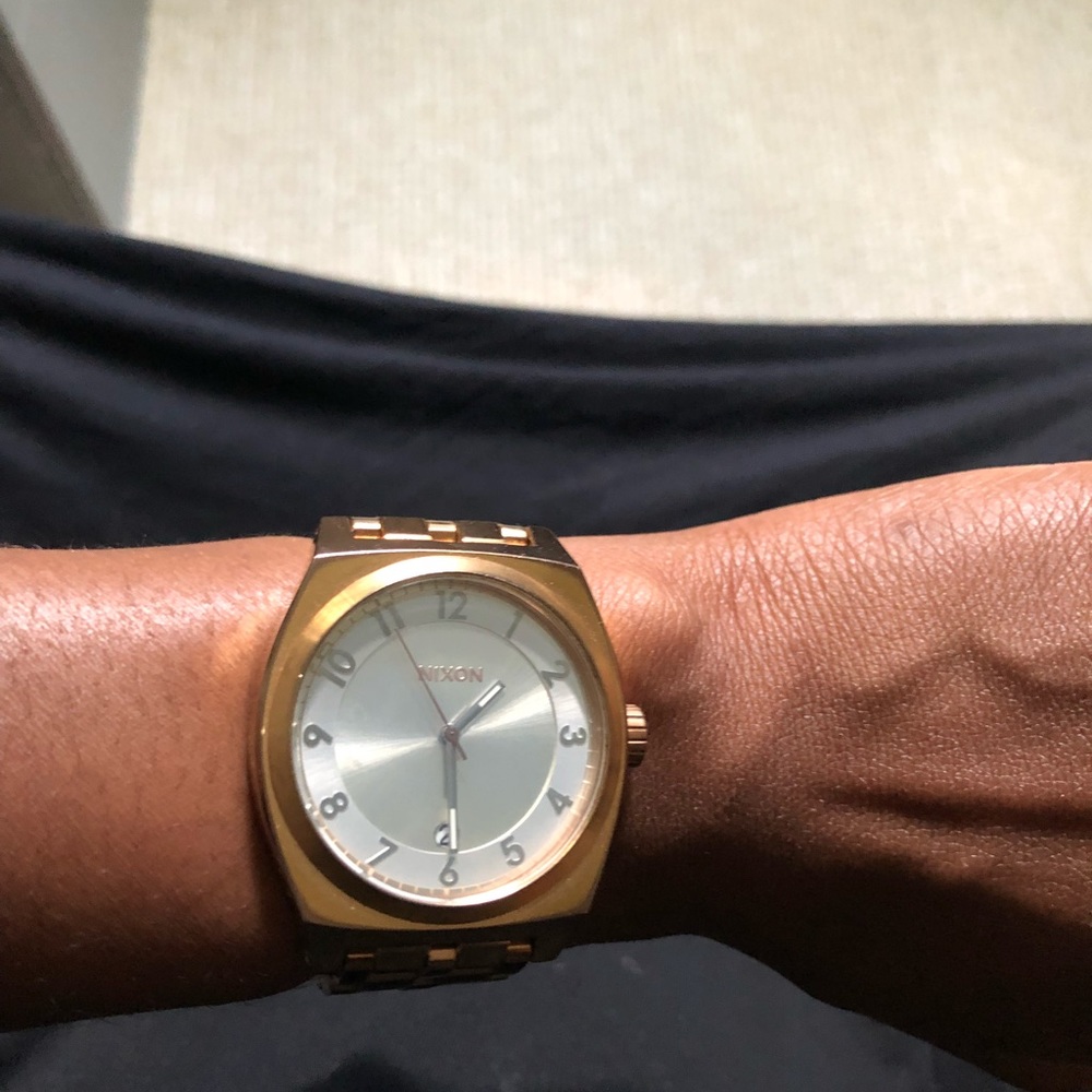 Rose gold Nixon watch